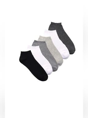 Joyspun Black Soot Solids No Show Dress Socks 6 Pair